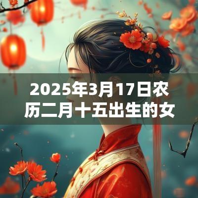 2025年3月17日农历二月十五出生的女孩缺金取名高分名字建议