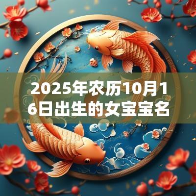 2025年农历10月16日出生的女宝宝名字大全有寓意的五行缺土宝宝取名