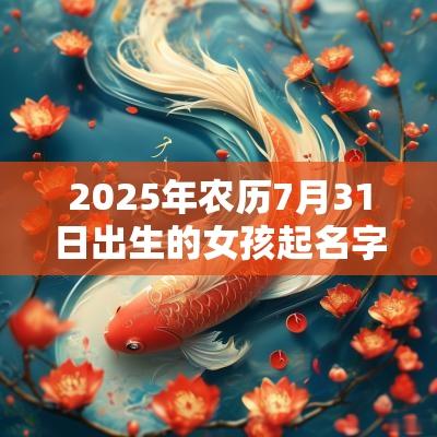 2025年农历7月31日出生的女孩起名字用什么字比较好大方的蛇年女孩名字