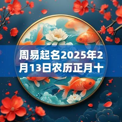 周易起名2025年2月13日农历正月十三出生的男孩缺土取名推荐