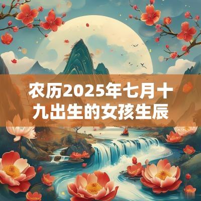 农历2025年七月十九出生的女孩生辰八字本日五行缺木水取名