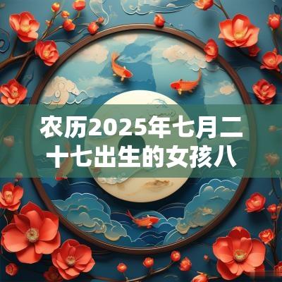 农历2025年七月二十七出生的女孩八字好吗五行缺水好听的名字