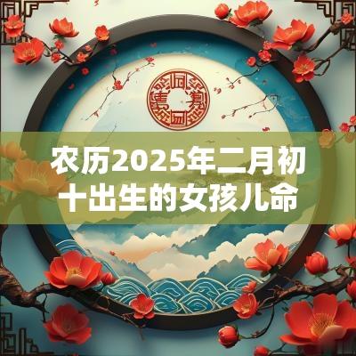 农历2025年二月初十出生的女孩儿命运今日五行缺水周易取名
