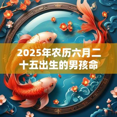 2025年农历六月二十五出生的男孩命运今日五行缺火周易取名