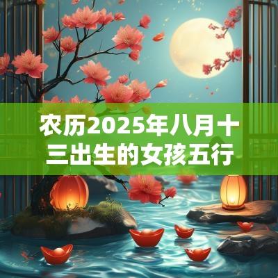农历2025年八月十三出生的女孩五行缺什么八字取名吉利用字