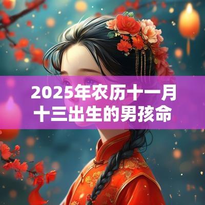 2025年农历十一月十三出生的男孩命运今日五行缺木火周易取名