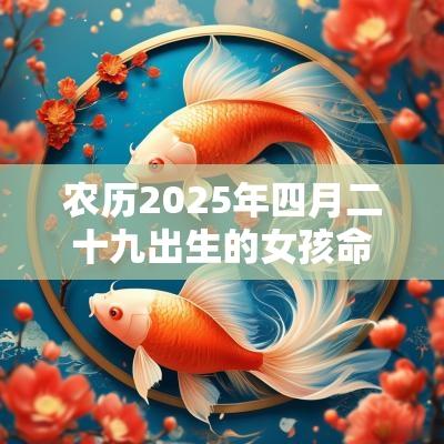 农历2025年四月二十九出生的女孩命运好吗五行不缺女孩名字
