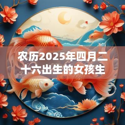 农历2025年四月二十六出生的女孩生辰八字本日五行缺水取名