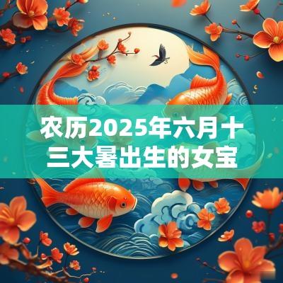 农历2025年六月十三大暑出生的女宝宝好不好五行八字查询起名