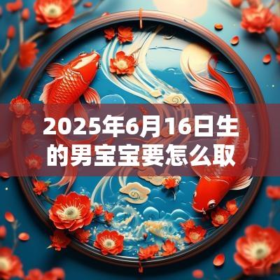 2025年6月16日生的男宝宝要怎么取名名字寓意好的男孩名
