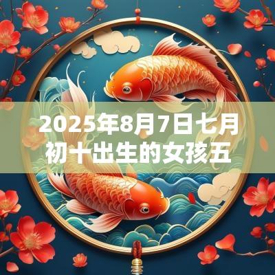 2025年8月7日七月初十出生的女孩五行属什么属火取名建议