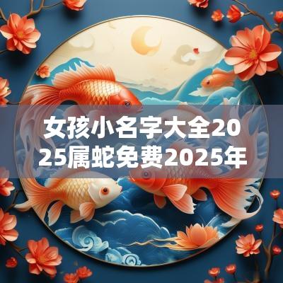 女孩小名字大全2025属蛇免费2025年女宝简单好记的名字