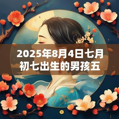 2025年8月4日七月初七出生的男孩五行属什么缺金取名建议