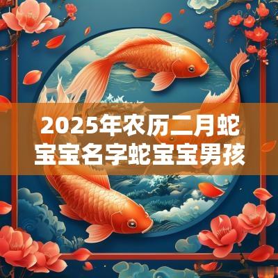 2025年农历二月蛇宝宝名字蛇宝宝男孩农历二月起名2025
