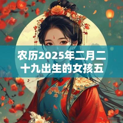 农历2025年二月二十九出生的女孩五行缺什么八字取名吉利用字