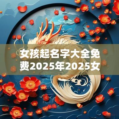 女孩起名字大全免费2025年2025女孩儿起名取名字大全