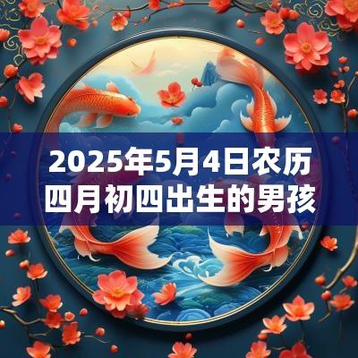 2025年5月4日农历四月初四出生的男孩缺金取名高分名字建议
