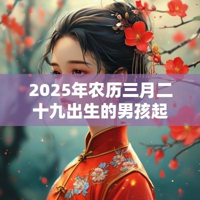 2025年农历三月二十九出生的男孩起名新生儿五行属水的名字