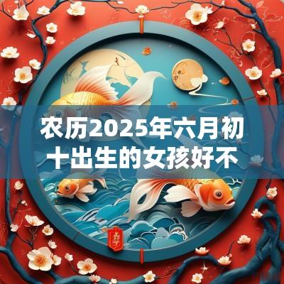 农历2025年六月初十出生的女孩好不好五行缺水火取名测试打分