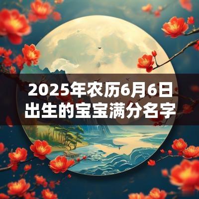 2025年农历6月6日出生的宝宝满分名字合集孩子起名用字推荐