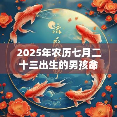 2025年农历七月二十三出生的男孩命运今日五行缺木水周易取名