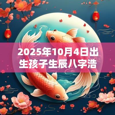 2025年10月4日出生孩子生辰八字浩气长存的蛇年宝宝名字