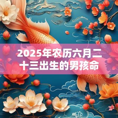 2025年农历六月二十三出生的男孩命运好吗五行缺水男孩名字