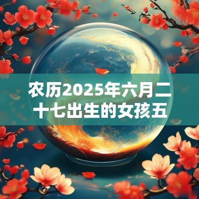农历2025年六月二十七出生的女孩五行缺什么八字取名吉利用字