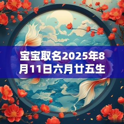 宝宝取名2025年8月11日六月廿五生的男生五行旺缺详解
