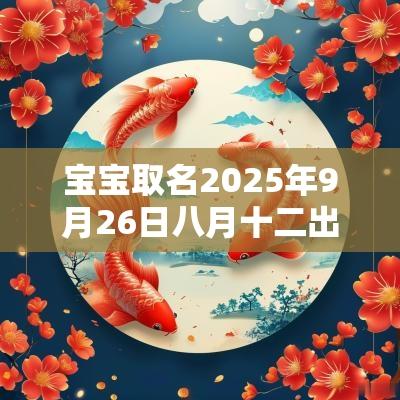 宝宝取名2025年9月26日八月十二出生男生五行旺缺详解
