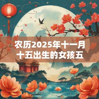 农历2025年十一月十五出生的女孩五行缺什么八字取名吉利用字