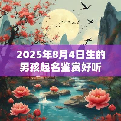 2025年8月4日生的男孩起名鉴赏好听有寓意的名字推荐