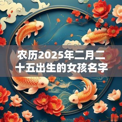农历2025年二月二十五出生的女孩名字五行缺火八字免费取名