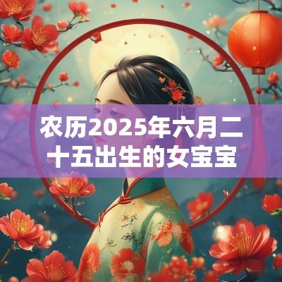 农历2025年六月二十五出生的女宝宝好吗五行缺火免费取好名字