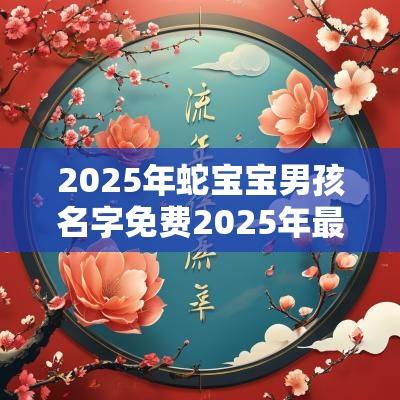 2025年蛇宝宝男孩名字免费2025年最火男孩名免费取名