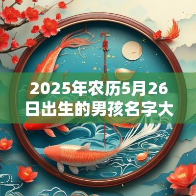 2025年农历5月26日出生的男孩名字大全男宝宝取名字推荐