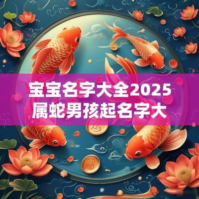 宝宝名字大全2026属蛇男孩起名字大全免费2026年男孩
