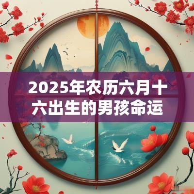 2025年农历六月十六出生的男孩命运今日五行缺水火周易取名
