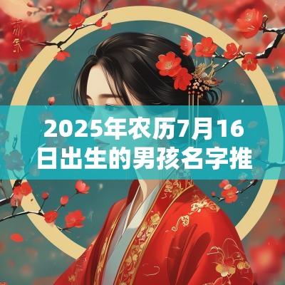 2025年农历7月16日出生的男孩名字推荐蛇年新生儿名字精选