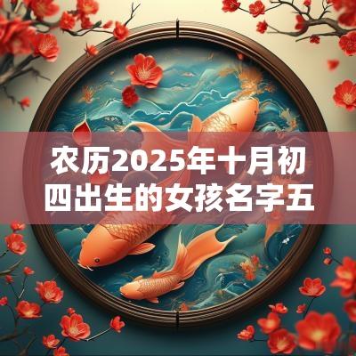 农历2025年十月初四出生的女孩名字五行缺木火八字免费取名