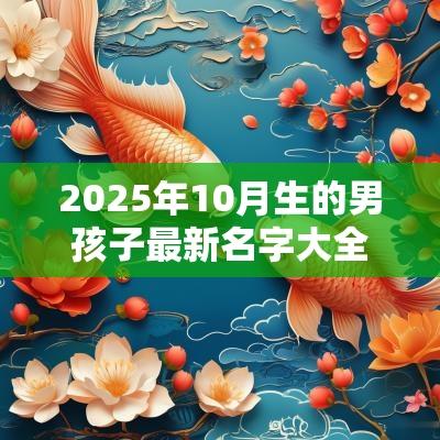 2025年10月生的男孩子最新名字大全安享清福的男宝宝取名