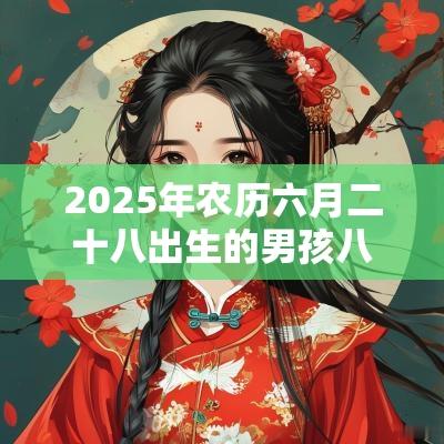 2025年农历六月二十八出生的男孩八字好吗今日五行缺水取名