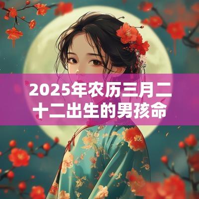 2025年农历三月二十二出生的男孩命运好吗五行缺火男孩名字