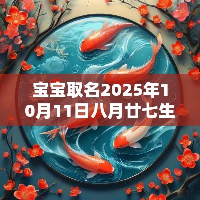 宝宝取名2025年10月11日八月廿七生的男生五行旺缺详解