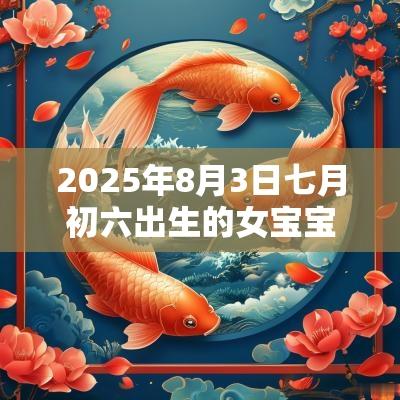 2025年8月3日七月初六出生的女宝宝生辰八字缺金怎么取名