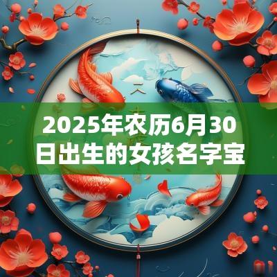 2025年农历6月30日出生的女孩名字宝典大气的蛇年女孩名字