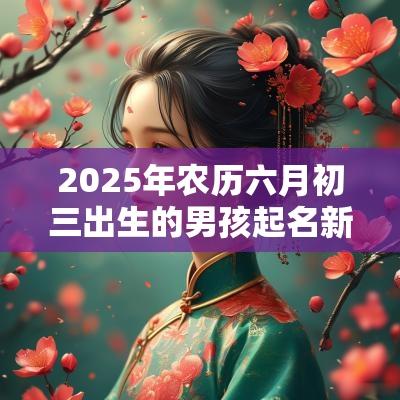 2025年农历六月初三出生的男孩起名新生儿五行缺金缺土的名字
