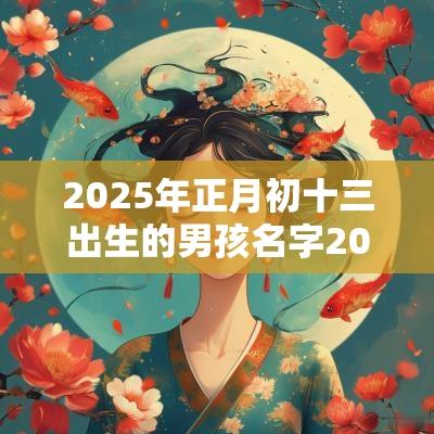 2025年正月初十三出生的男孩名字2025年最好的男孩名