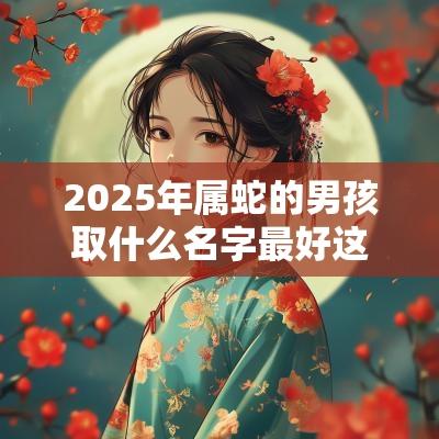 2025年属蛇的男孩取什么名字最好这样取名能旺己旺家人