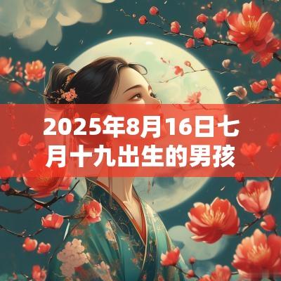 2025年8月16日七月十九出生的男孩五行八字解读缺火的名字